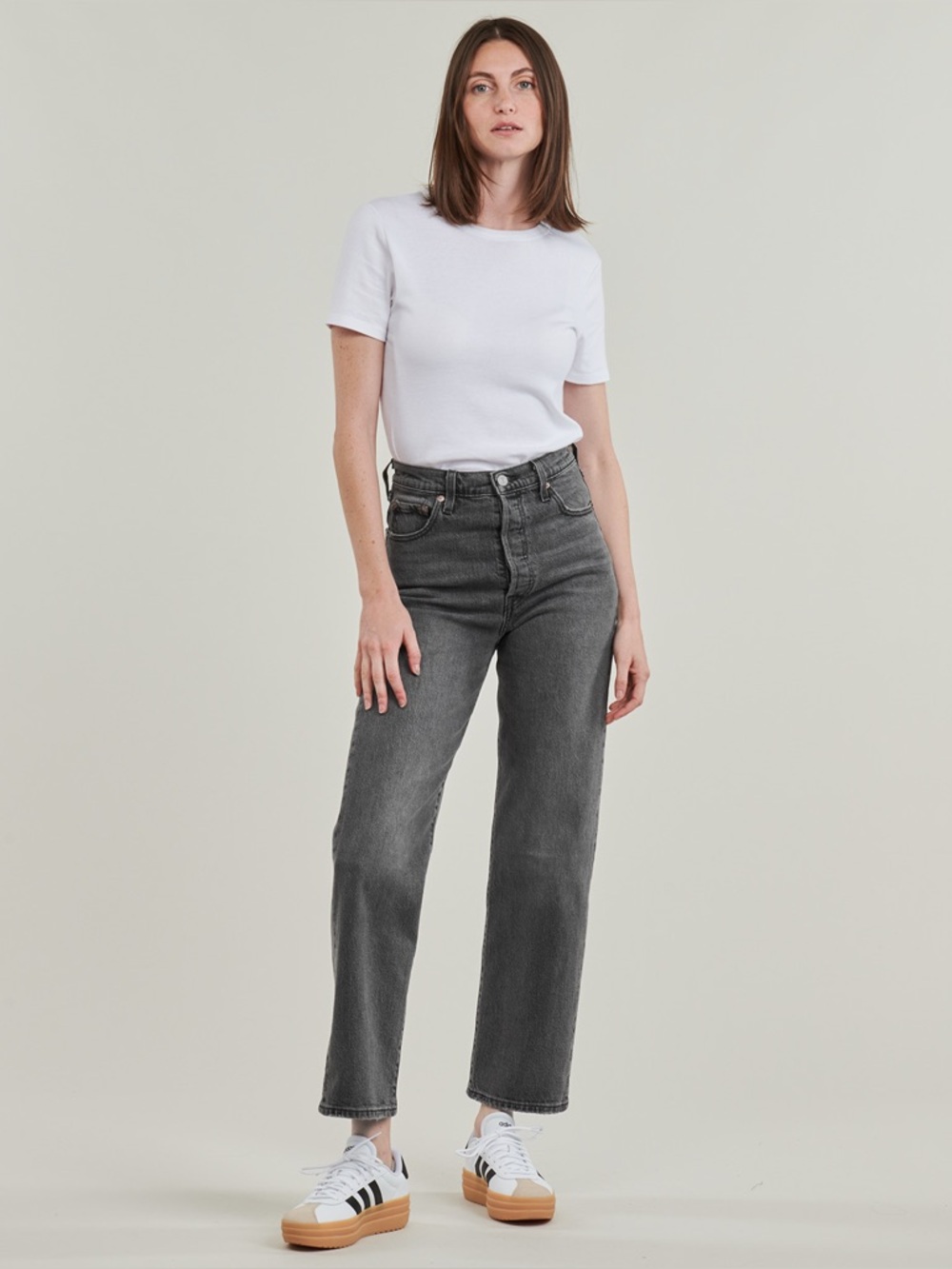 Levi’s Ribcage Straight Leg Ankle Hidden Button Fly Rigid Jeans size 28